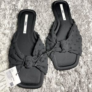 NWT Zara Flat Sandals With Knot